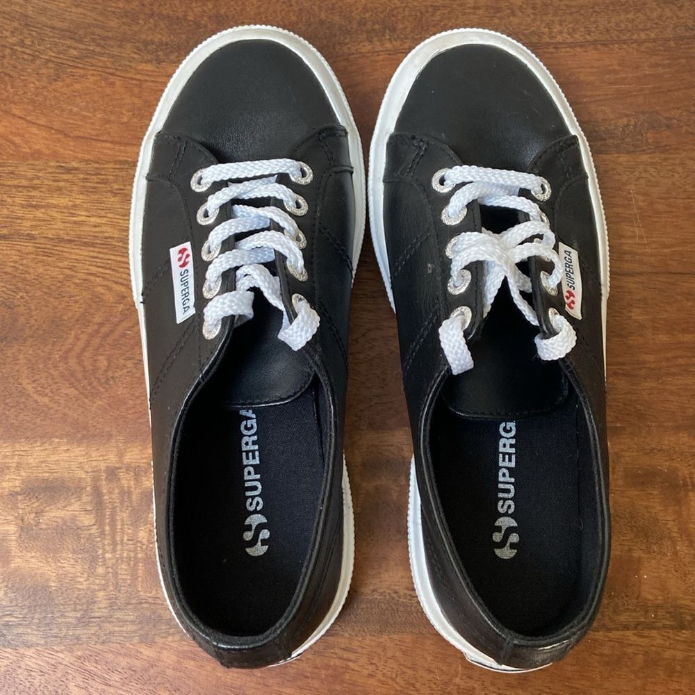 Superga Black Leather Sneakers - Picture 7 of 10
